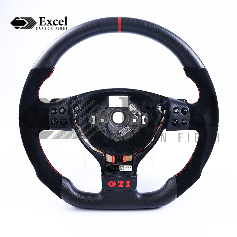 Real Carbon Fiber Steering Wheel For VW Volkswagen Golf 5 GTI R32 Passat B6 Jetta Mk5 Caddy Bora